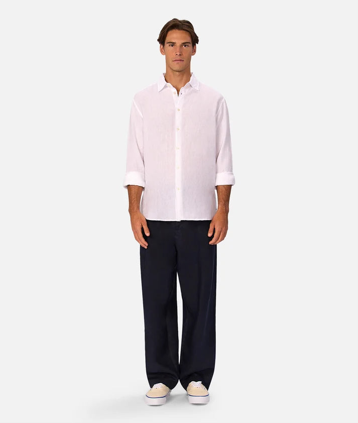 Industrie - St Martins Long Sleeve Linen Shirt - Winter White