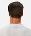 Back view of a man wearing a light blue knit polo shirt, showing the collar and a small 'INDUSTRIE' brand tag.