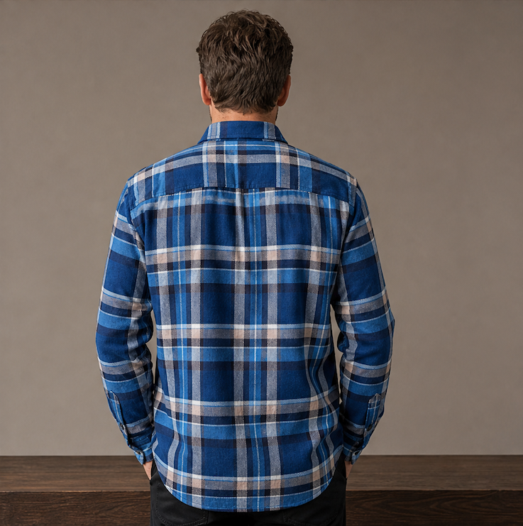 Indigo, Navy, White Check