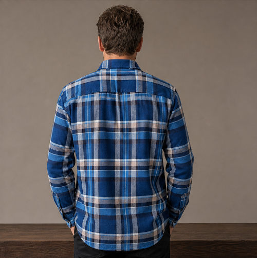 Indigo, Navy, White Check