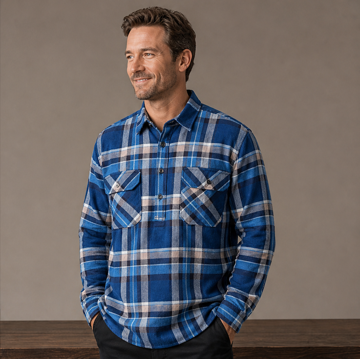Indigo, Navy, White Check