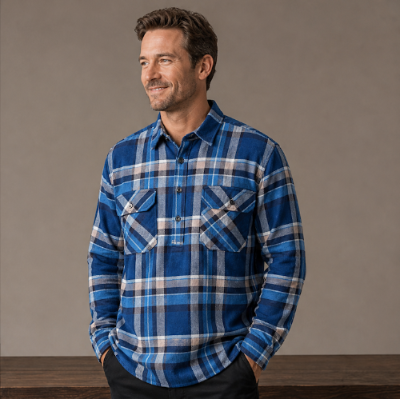 Indigo, Navy, White Check