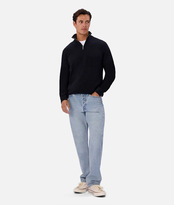 Industrie - The New England Zip Neck Knit - Naval