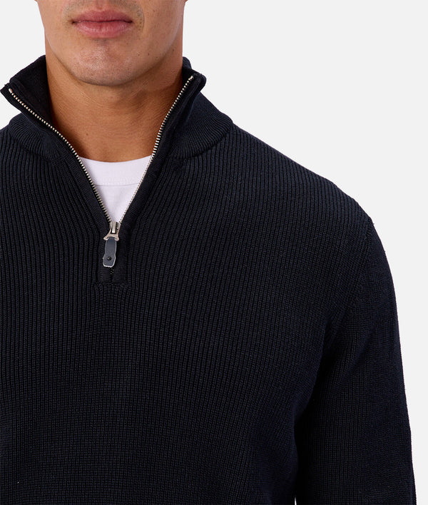 Industrie - The New England Zip Neck Knit - Naval