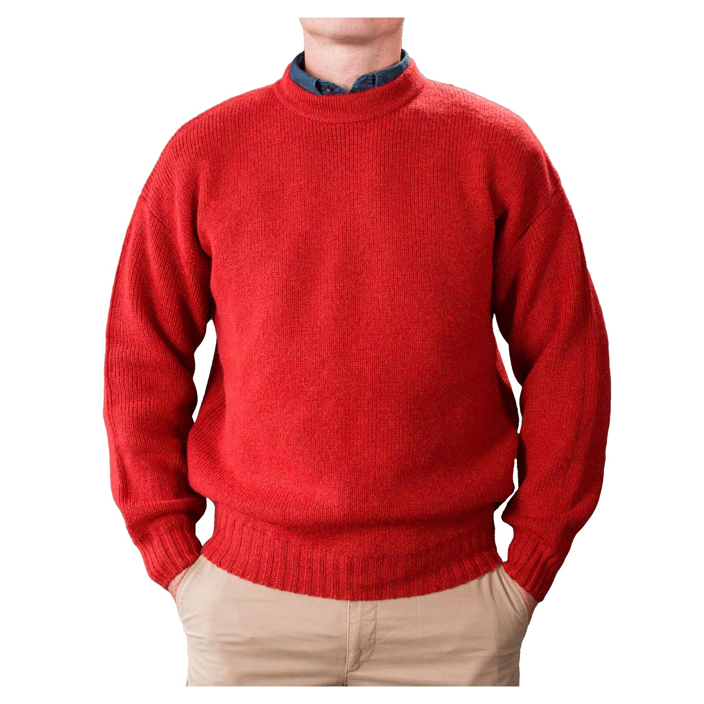 Ansett Clothing - Pure Wool Crew Neck Jumper - Berry