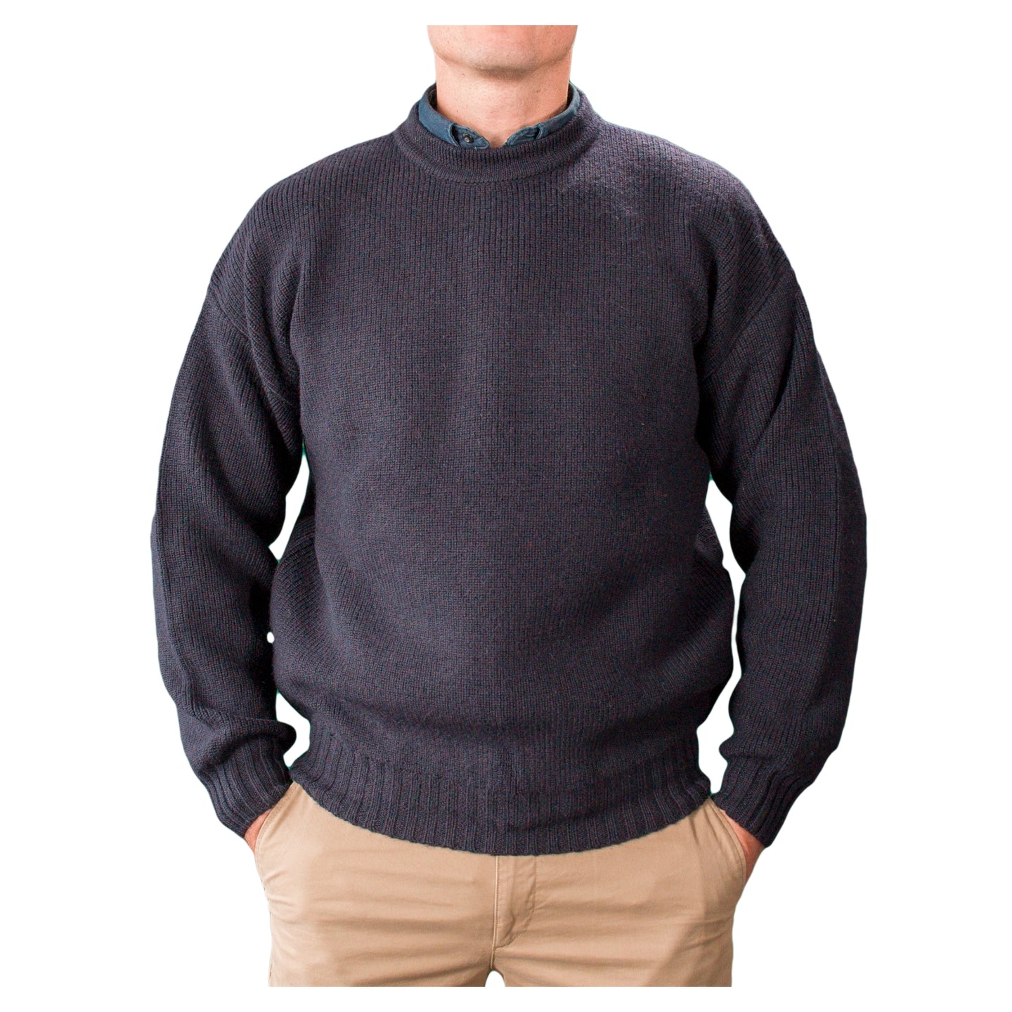 Ansett Clothing - Pure Wool Crew Neck Jumper - Navy