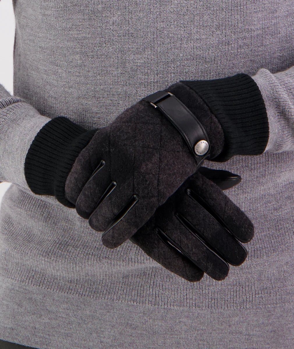 Swanndri - Jacks Point V2 Wool & PU Leather Glove - Black & Grey Check