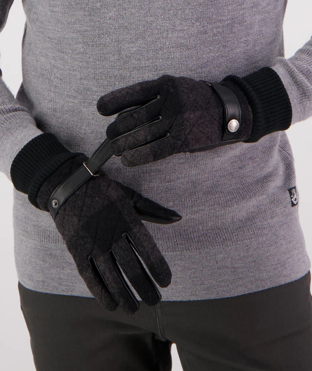 Swanndri - Jacks Point V2 Wool & PU Leather Glove - Black & Grey Check
