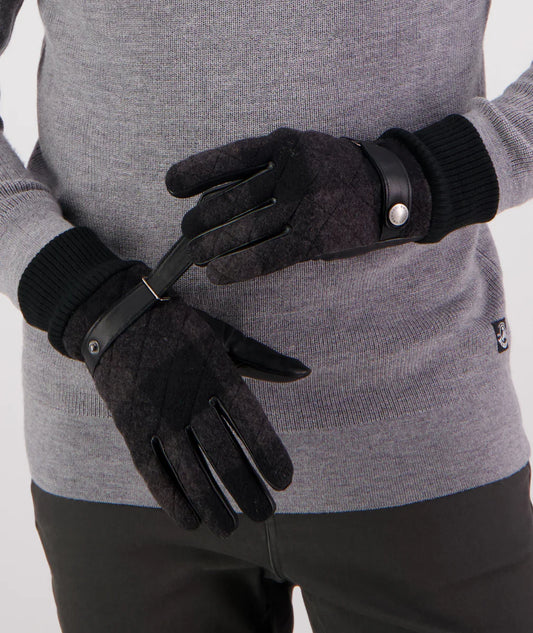 Swanndri - Jacks Point V2 Wool & PU Leather Glove - Black & Grey Check