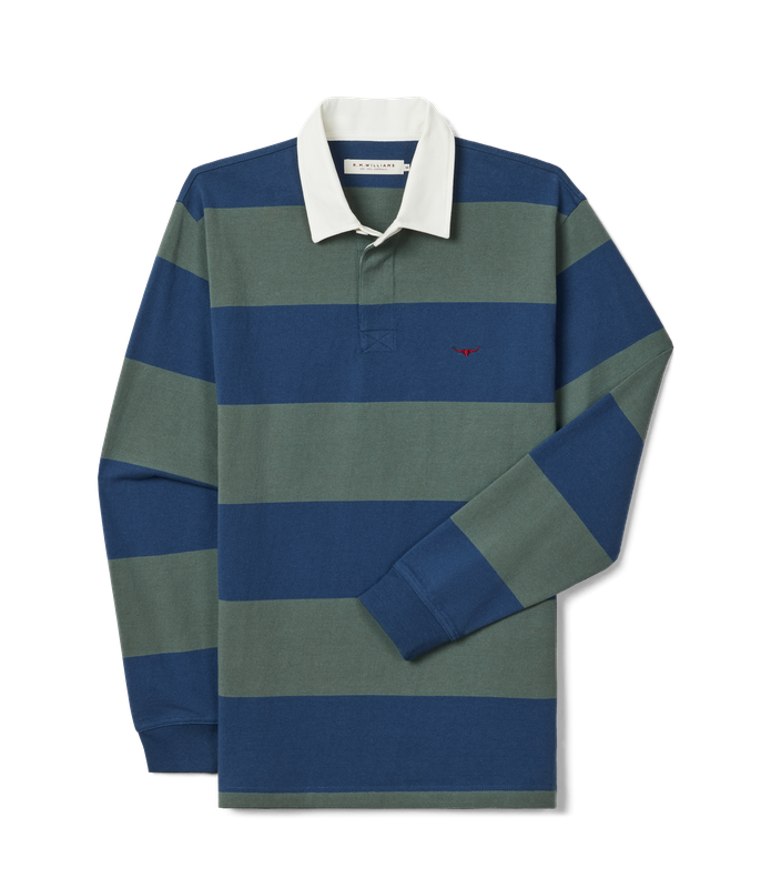 R.M.Williams - Jones Stripe Rugby - Ensign Blue/Spruce Green