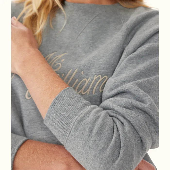 R.M.Williams - Womens Script Crew Neck Sweater - Grey Marle