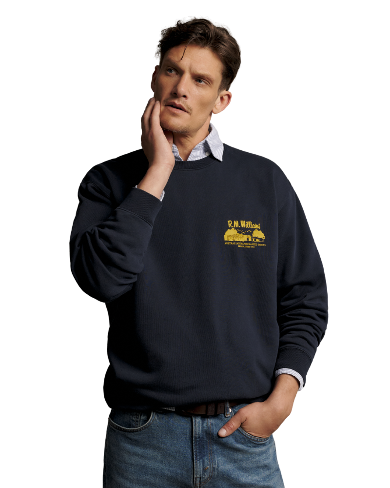 R.M.Williams - Workshop Crew Sweatshirt - Navy