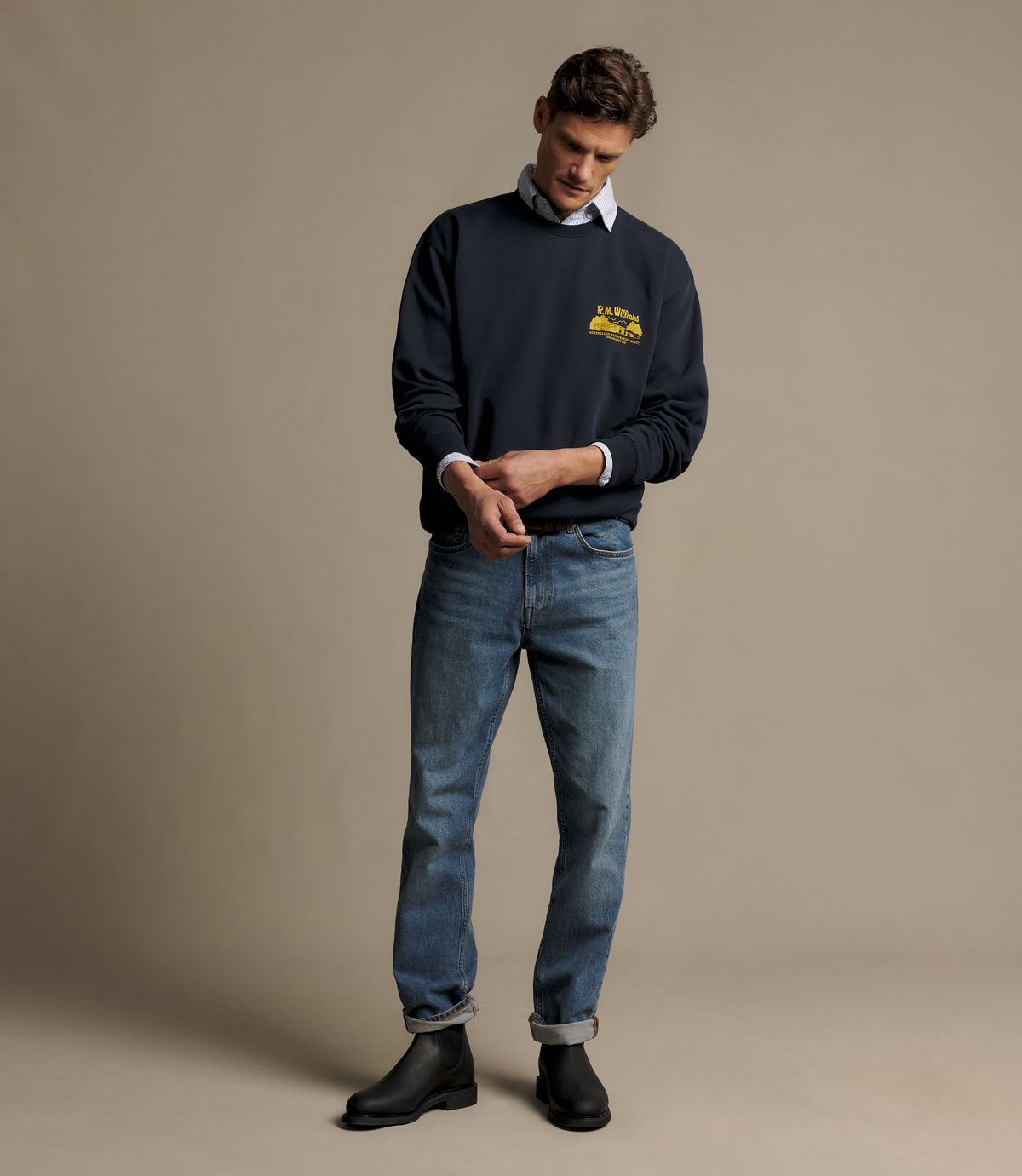 R.M.Williams - Workshop Crew Sweatshirt - Navy