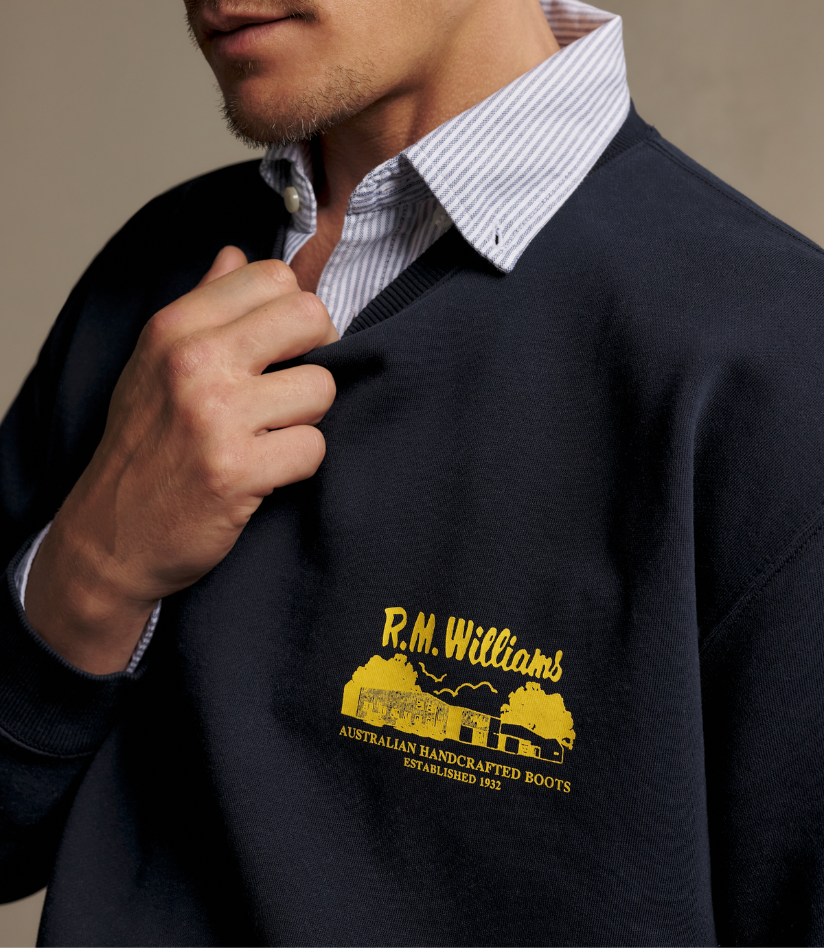 R.M.Williams - Workshop Crew Sweatshirt - Navy