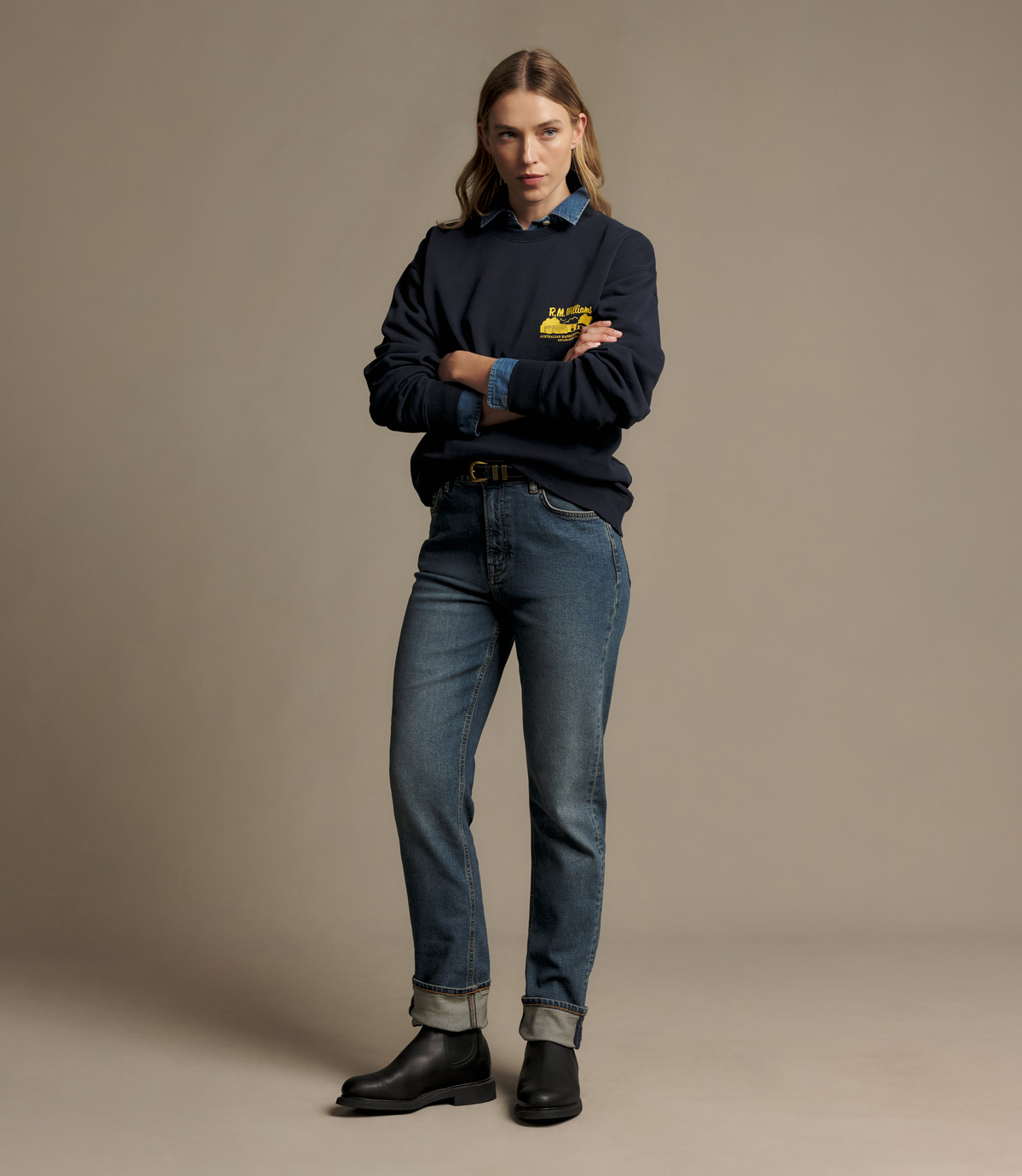 R.M.Williams - Workshop Crew Sweatshirt - Navy