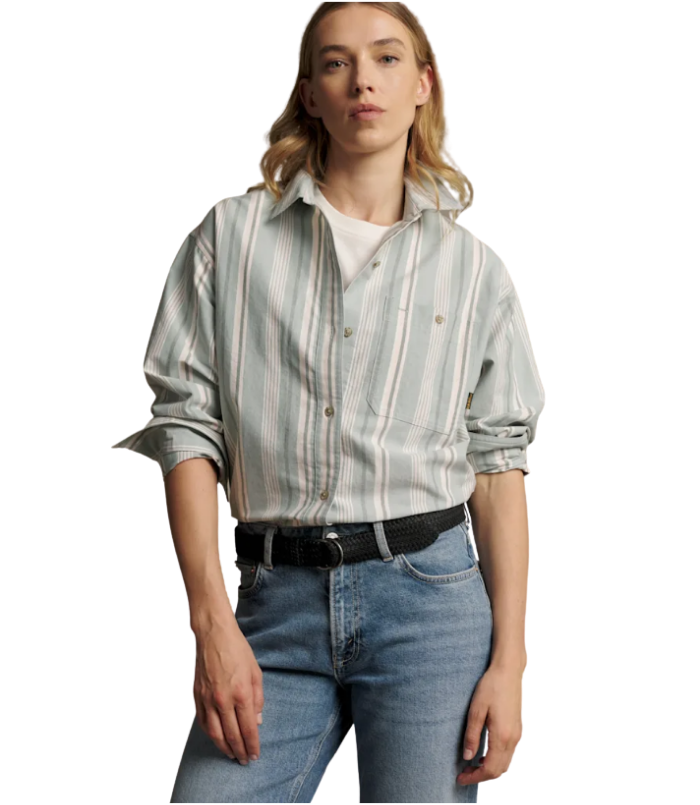 KCX00BB4501-R.M.Williams - RM's Oxford stripe shirt - Breakwater