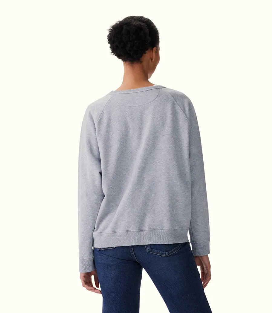 R.M. Williams Rope Raglan Crew - Grey Marle