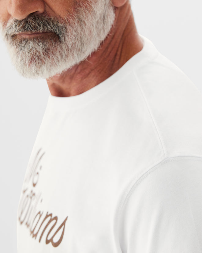 RMW Script T-Shirt - White & Chestnut