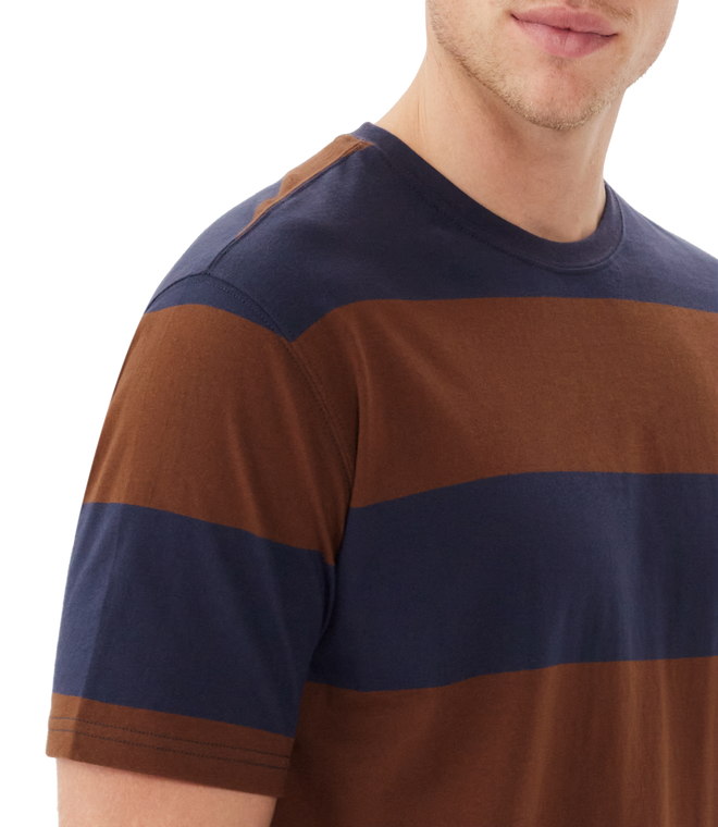 Copley T-Shirt - Navy & Chocolate
