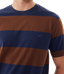 RM Williams - Copley Tshirt - Striped - Navy & Chocolate