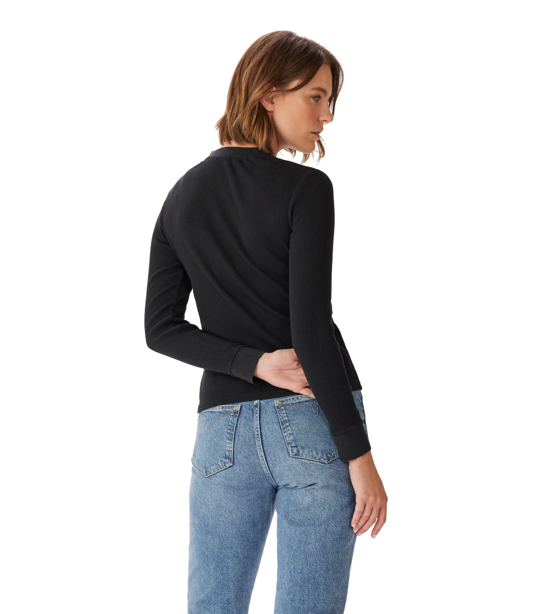 R.M.Williams - Avoca Ribbed Henley - Black