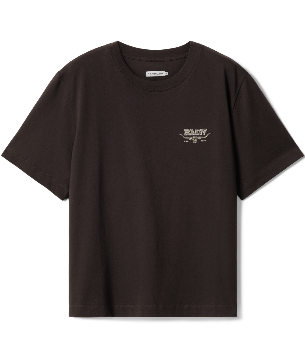 R.M.Williams - Louth Back Print T-Shirt - Dark Chocolate