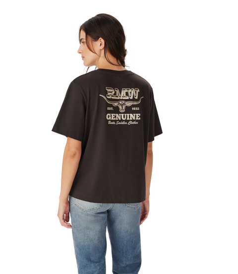 R.M.Williams - Louth Back Print T-Shirt - Dark Chocolate