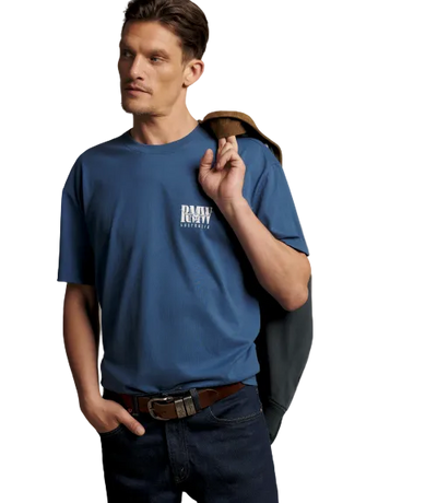 R.M.Williams -  Classic RMW Tee - Mid Blue 