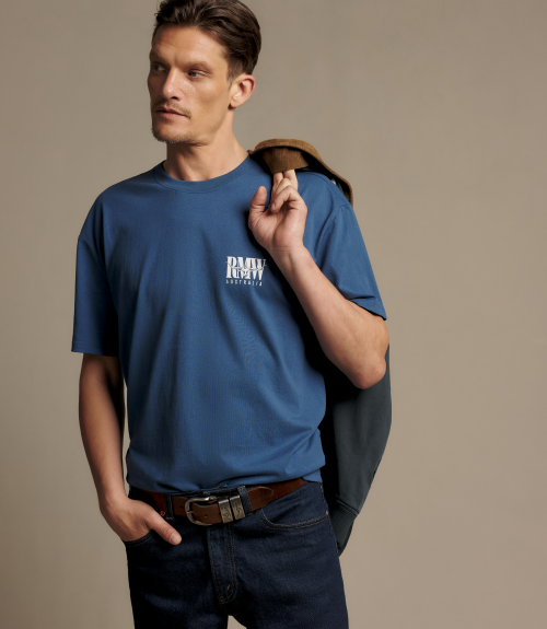 R.M.Williams -  Classic RMW Tee - Mid Blue