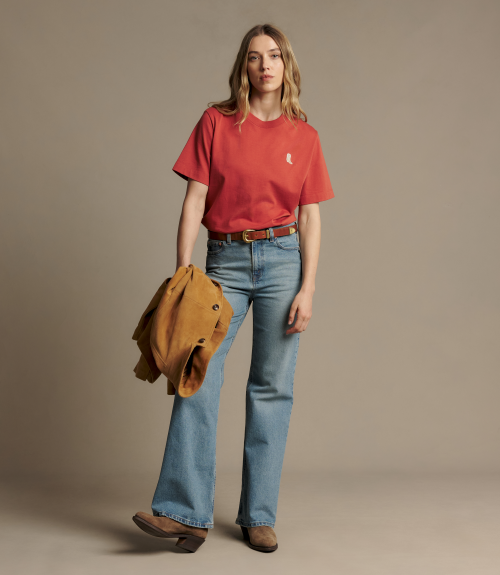 R.M.Williams -  Rodeo Queen Embro Tee - Scarlet
