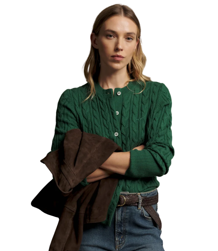 R.M.Williams - Seaforth cable-knit cardigan - Palm Green