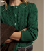 KGR00WB4G01-R.M.Williams - Seaforth cable-knit cardigan - Palm Green