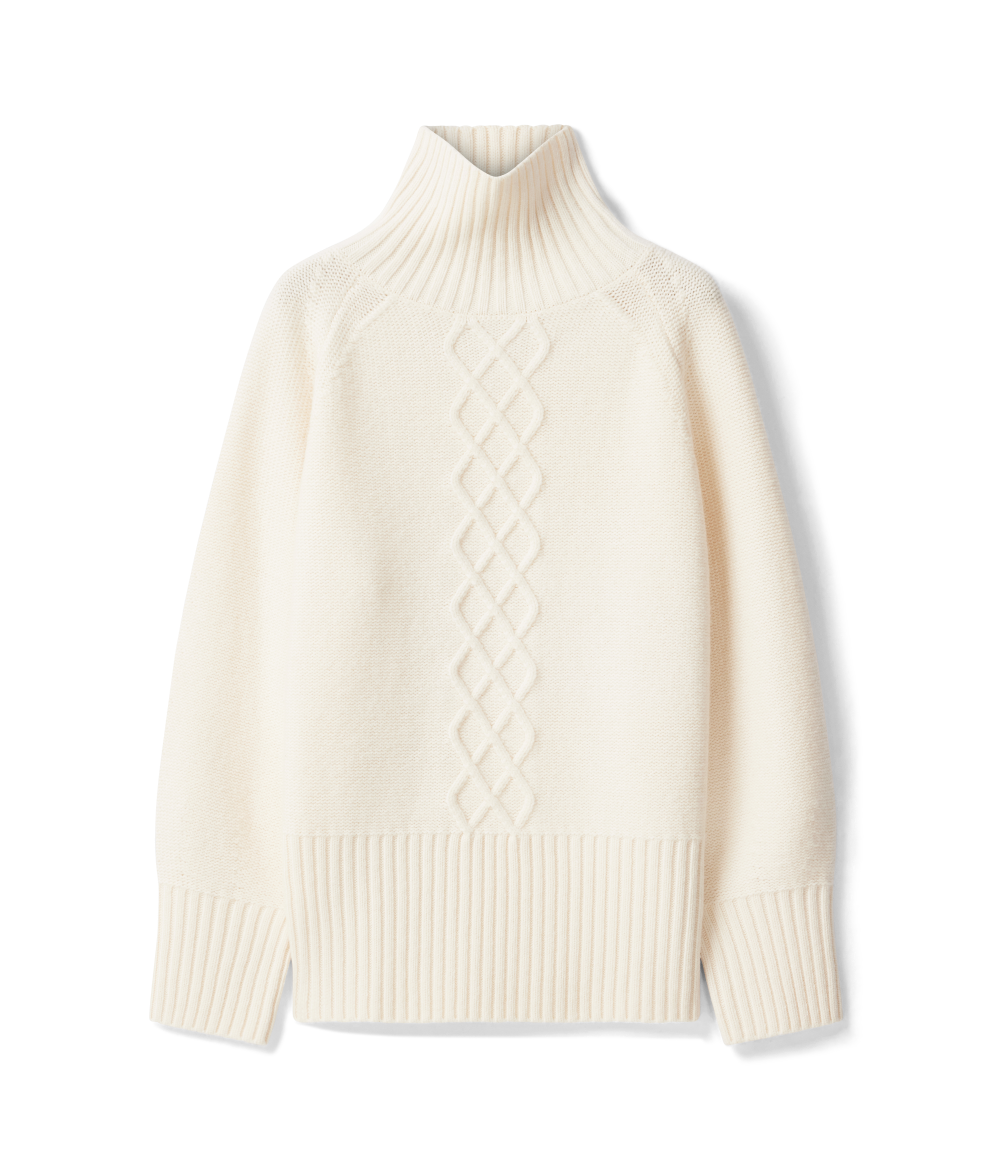 R.M.Williams - Womens Bower Lambswool Cable Knit Jumper - Cream