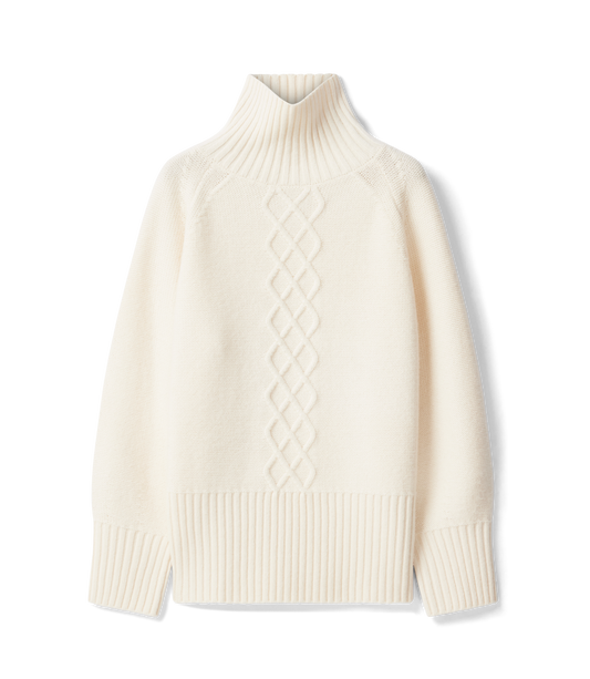 R.M.Williams - Womens Bower Lambswool Cable Knit Jumper - Cream