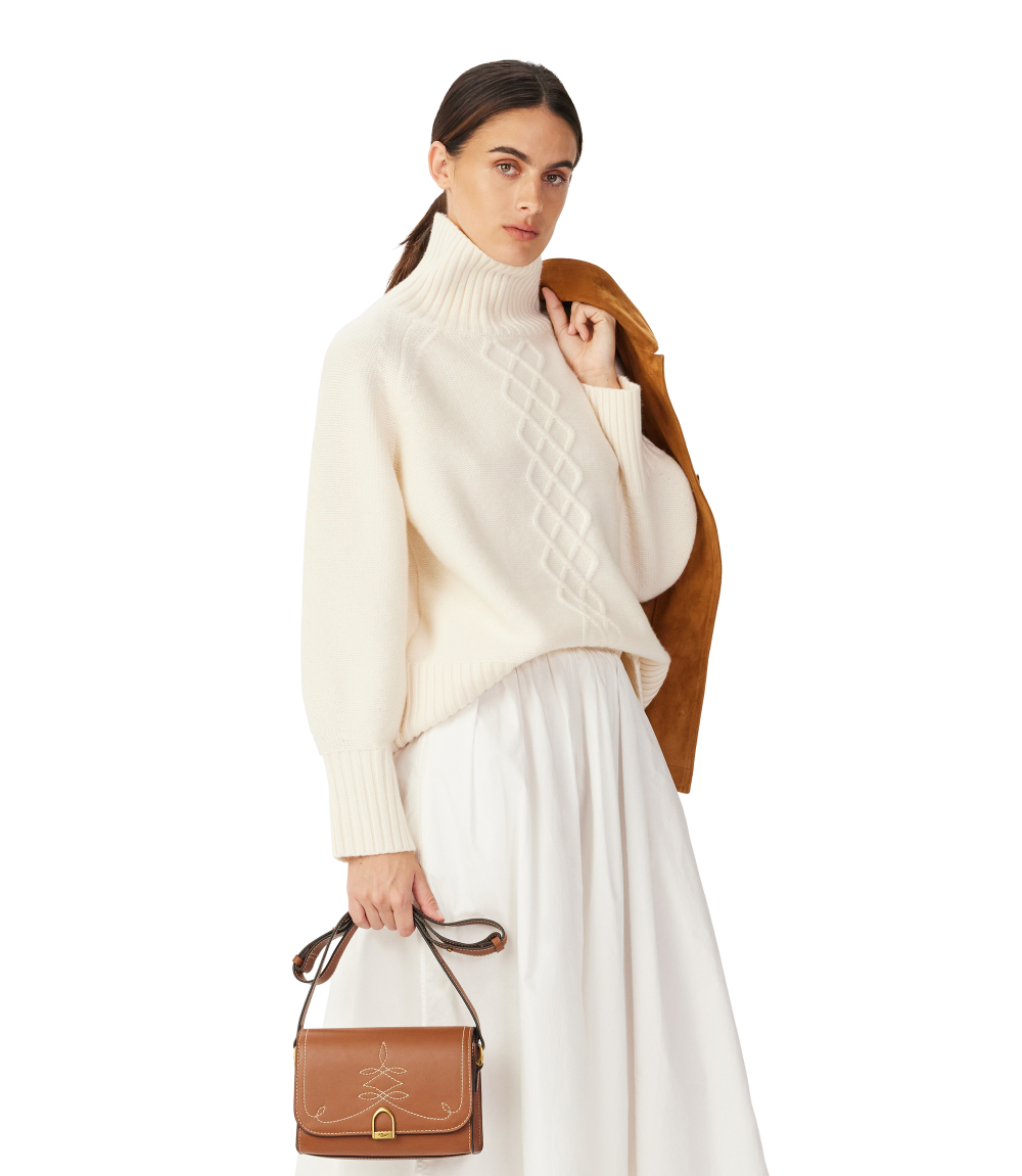 R.M.Williams - Womens Bower Lambswool Cable Knit Jumper - Cream
