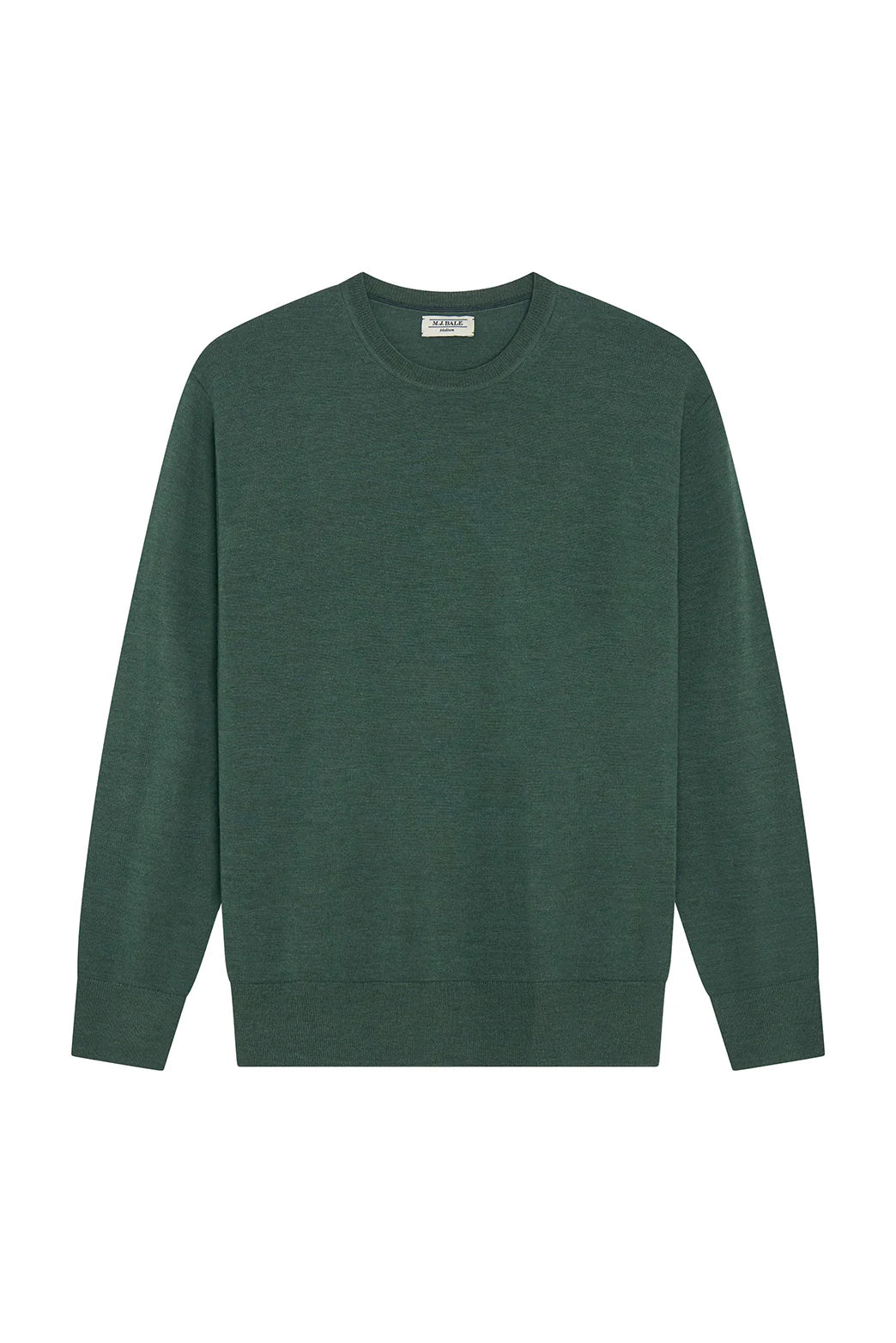 M.J. Bale - Sandringham Merino Crew Knit - Summit Green