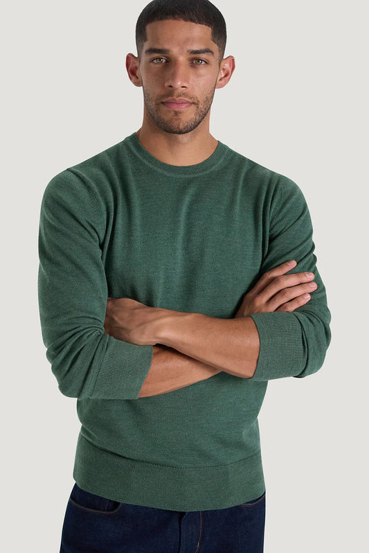 M.J. Bale - Sandringham Merino Crew Knit - Summit Green