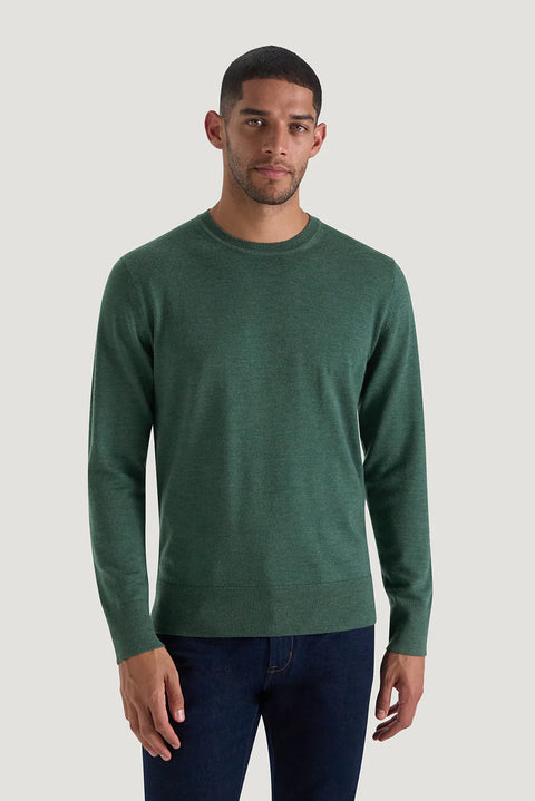 M.J. Bale - Sandringham Merino Crew Knit - Summit Green