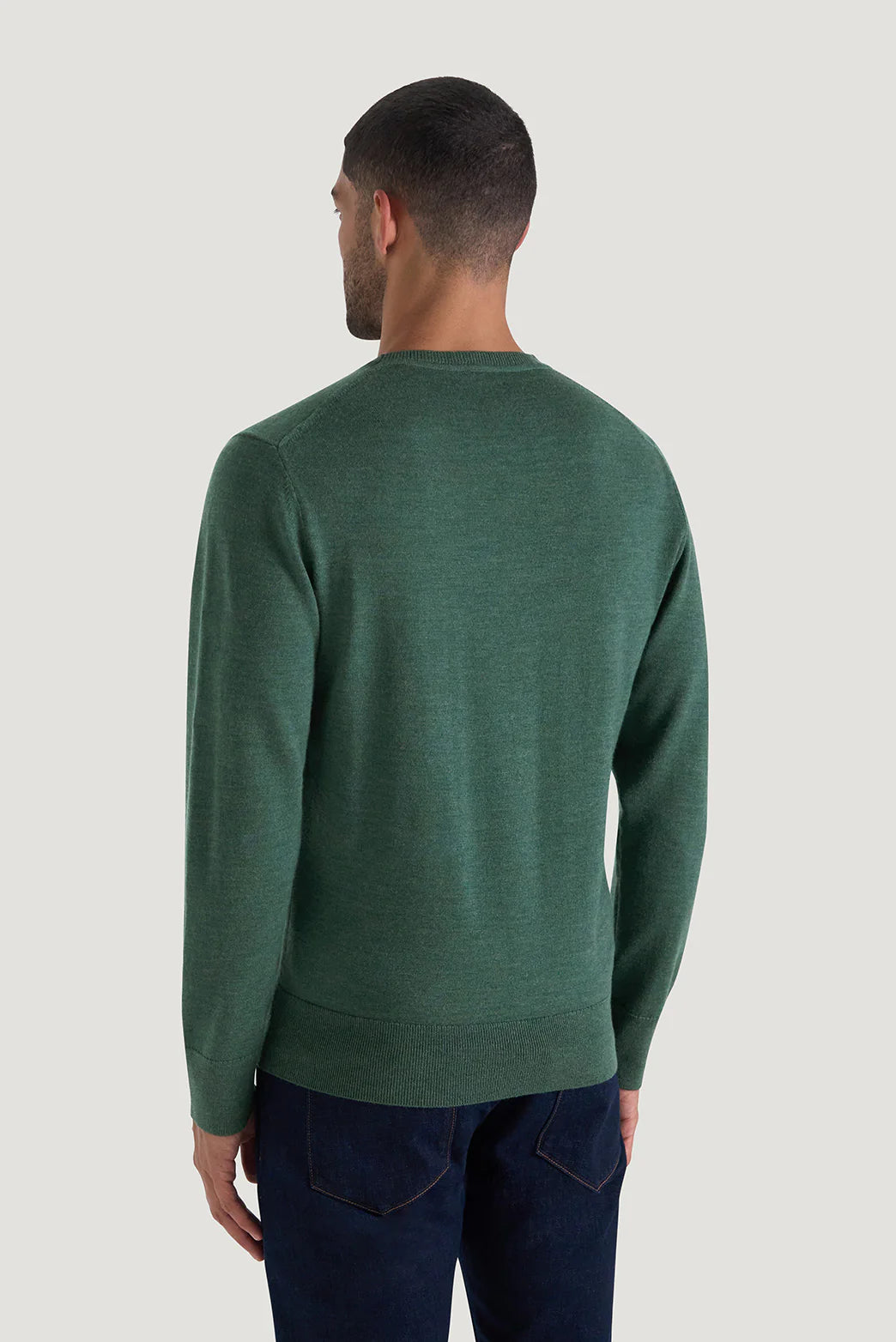 M.J. Bale - Sandringham Merino Crew Knit - Summit Green