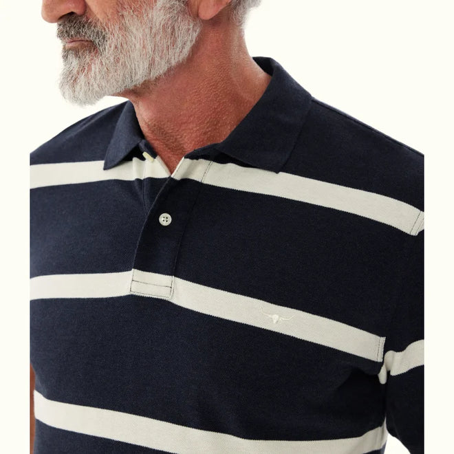 RM Williams - Rod Polo - Stripe - Navy & Cream