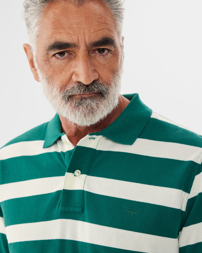 RM Williams - Rod Polo - Green & White, Cream Striped