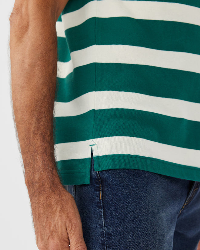 Rod Polo - Stripe - Green & Cream