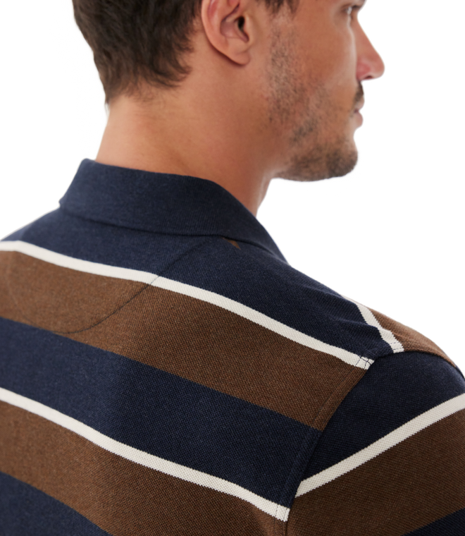 Rod Polo - Stripe - Cream, Navy & Brown