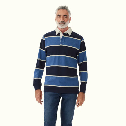 Tweedale Rugby - Stripe - Blue, Navy & White