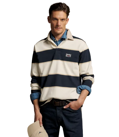 R.M.Williams -  Balmain Stripe Rugby - Ecru Navy