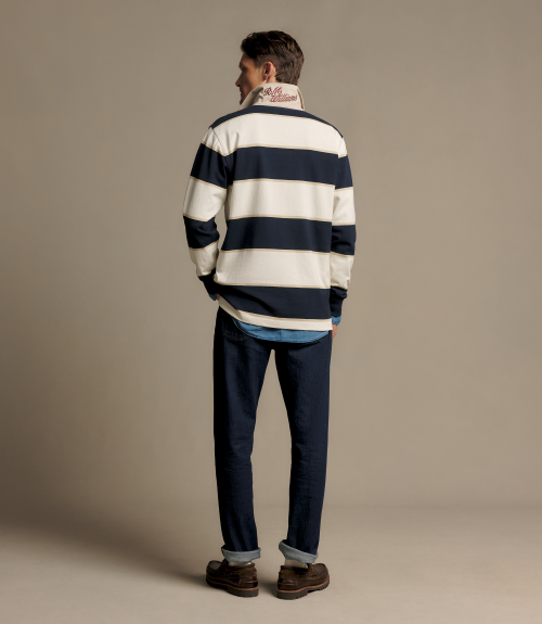 R.M.Williams -  Balmain Stripe Rugby - Ecru Navy