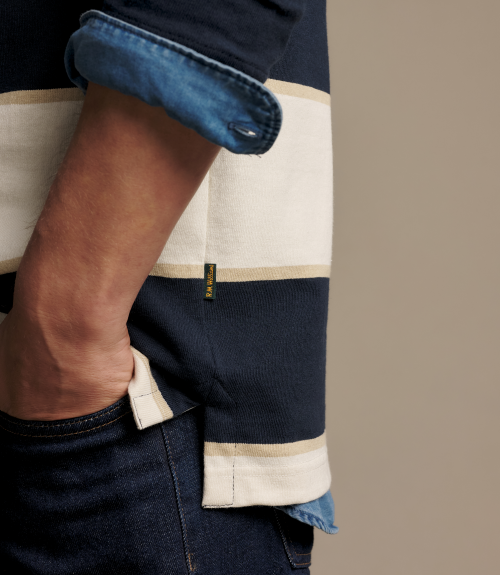 R.M.Williams -  Balmain Stripe Rugby - Ecru Navy