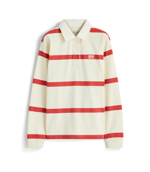 R.M.Williams -  Narran Heritage Stripe Rugby - Ivory Scarlet 