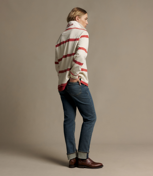 R.M.Williams -  Narran Heritage Stripe Rugby - Ivory Scarlet 