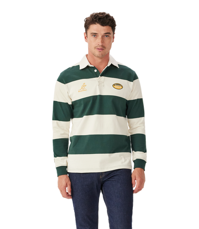 R.M.Williams - Wallabies 2025 Rugby Jumper - Moss & Cream